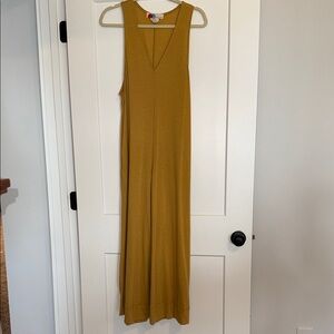 Free People Beach Sleeveless V-Neck Mustard-Gold Jumpsuit